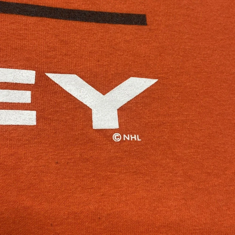 Vintage 90s Philadelphia Flyers Orange T Shirt NHL Hockey‎ Made In USA Sz 2XL